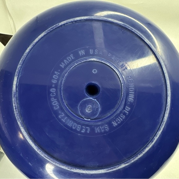Vintage Copco Large White Salad Spinner Blue Lid Sam Lebowitz Design #604 USA - Picture 5 of 12